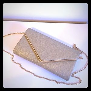 Gold Sparkle Crossbody Bag, Evening bag